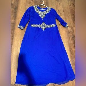 Beautiful beaded royal blue Arabic kaftan